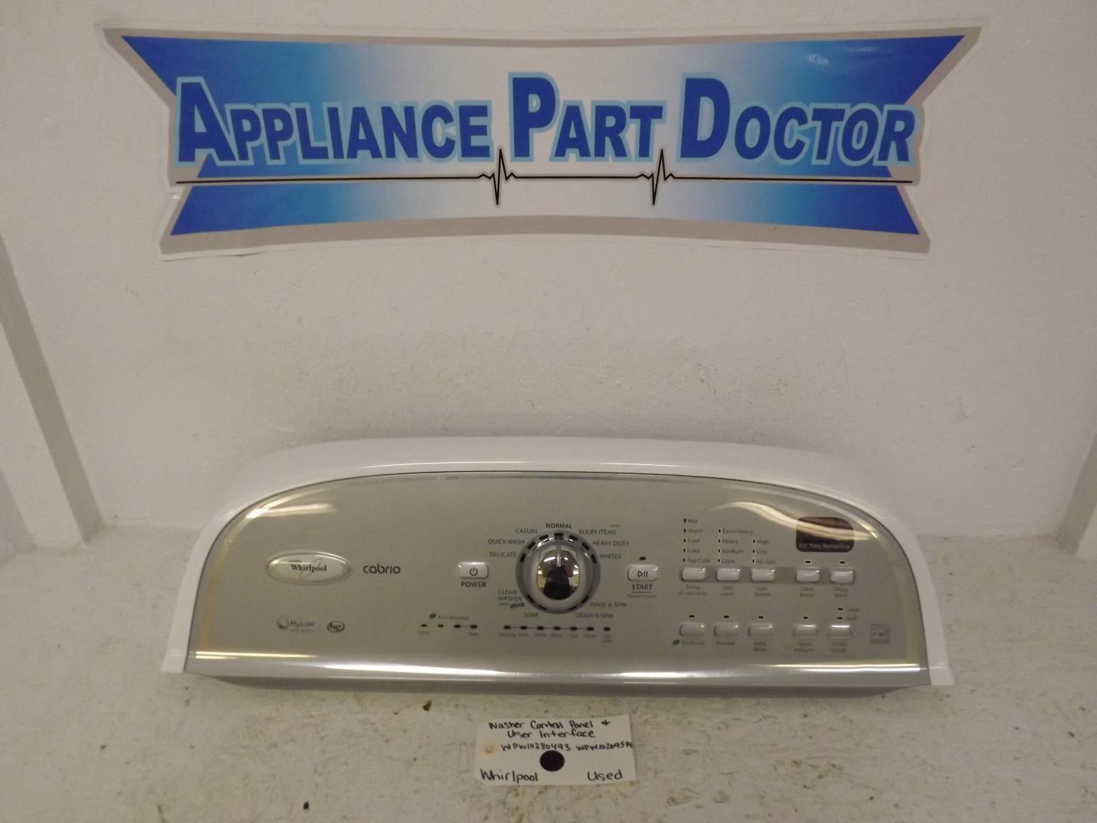 Whirlpool Washer WPW10280493 WPW10269599 Control Panel & User Interface Whirlpool Washer WPW10280493 WPW10269599 Control Panel & User Interface